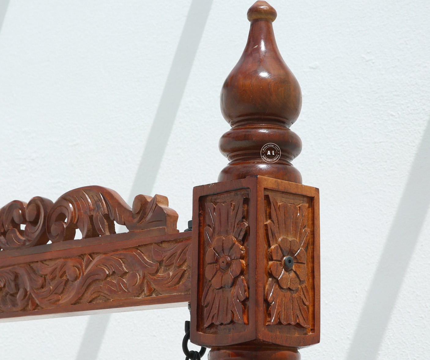 Regis Mango Wood Carved Swing (Jhula) – Honey Finish