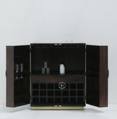 Anston Mango Wood Large Bar Cabinet – Walnut Finish Arina Living