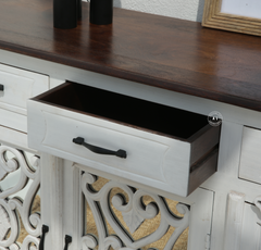 Morley Wooden 3 Door 3 Drawer Cabinet – White Finish Arina Living