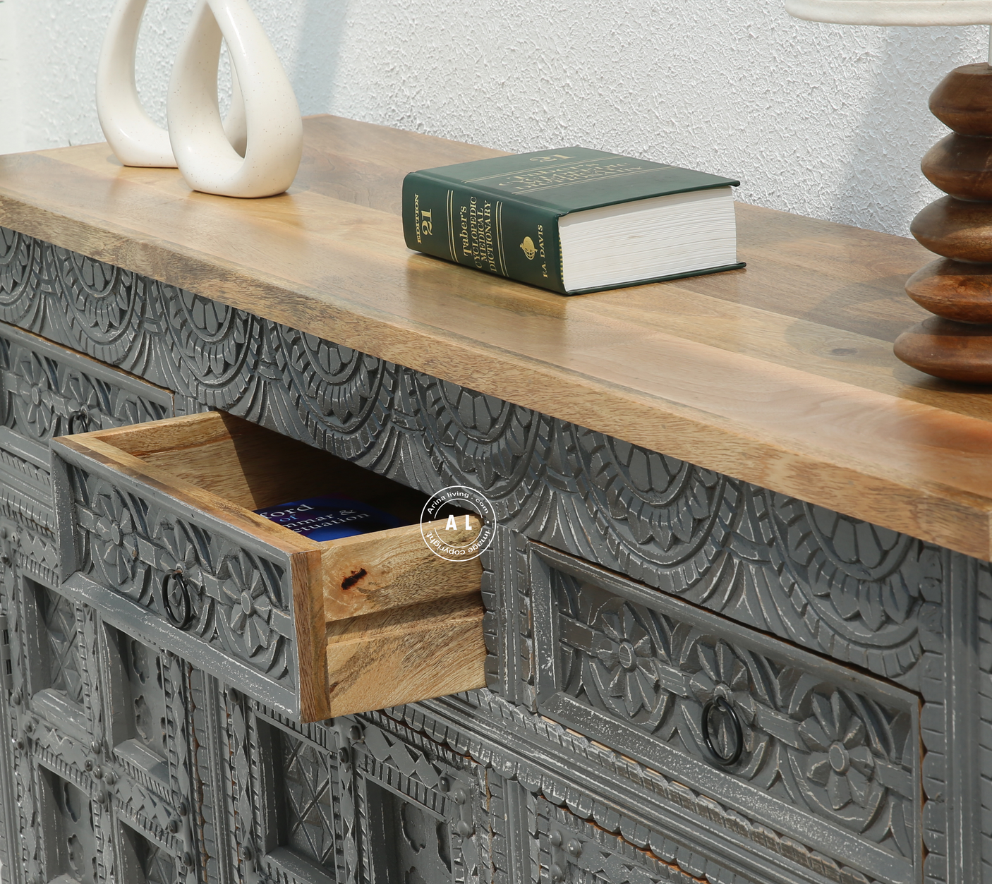 Lenworth Wooden 3 Door 3 Drawer Sideboard
