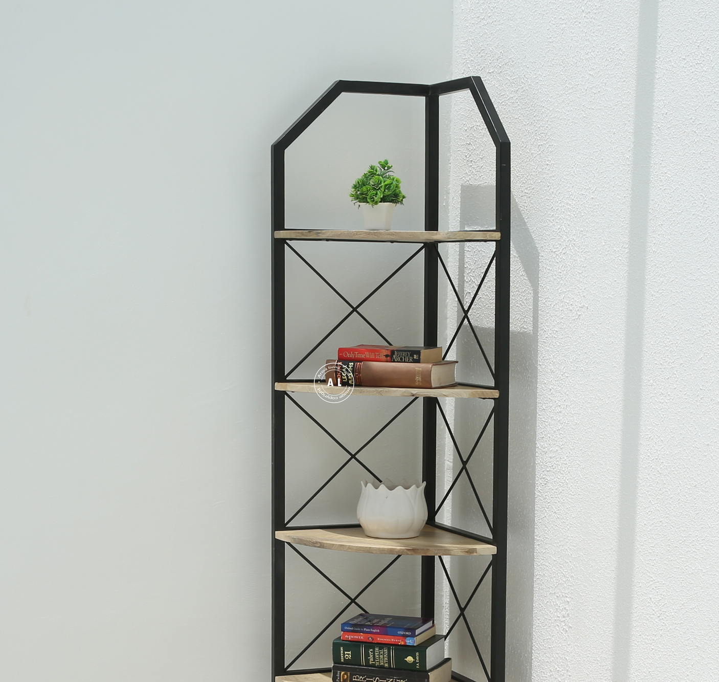Selda Metal Bookshelf - Natural finish