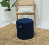 Kemmmel Velvet round Pouf - Indigo Blue Arina Living