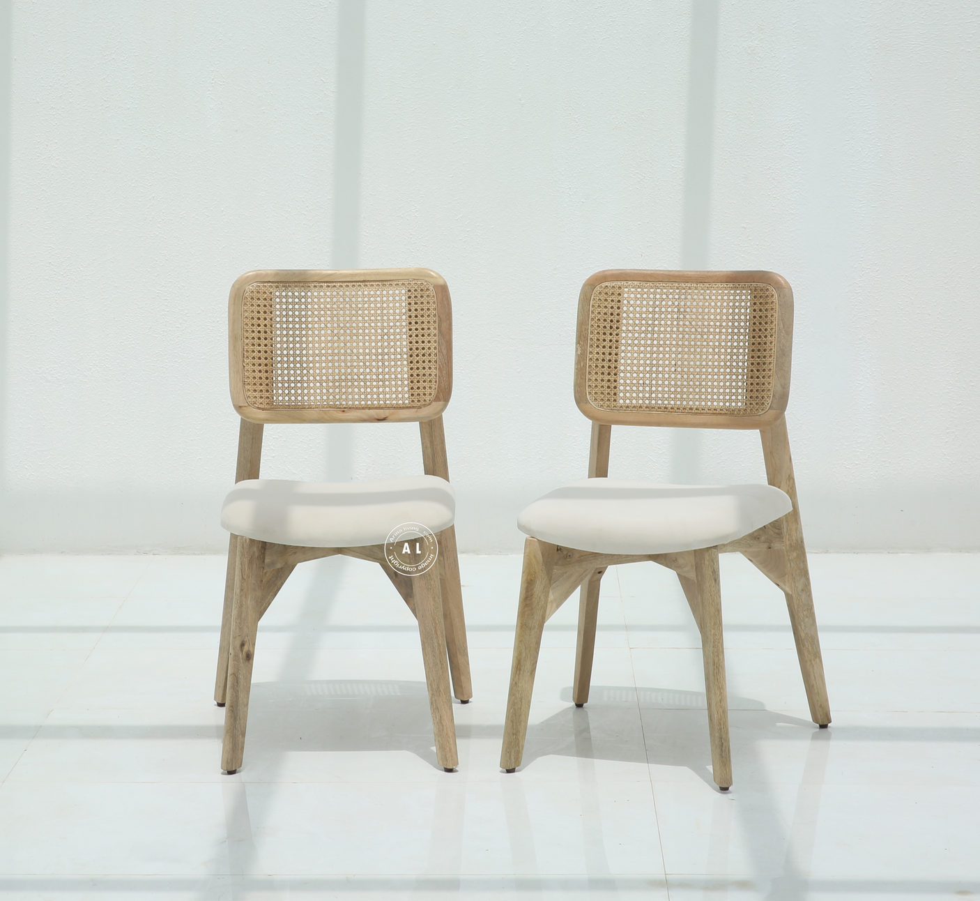Solid Mango Wood Dining Chair - Natural finish , one pcs