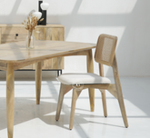 Hemel Solid Mango Wood Dining Chair - Natural finish , one pcs Arina Living
