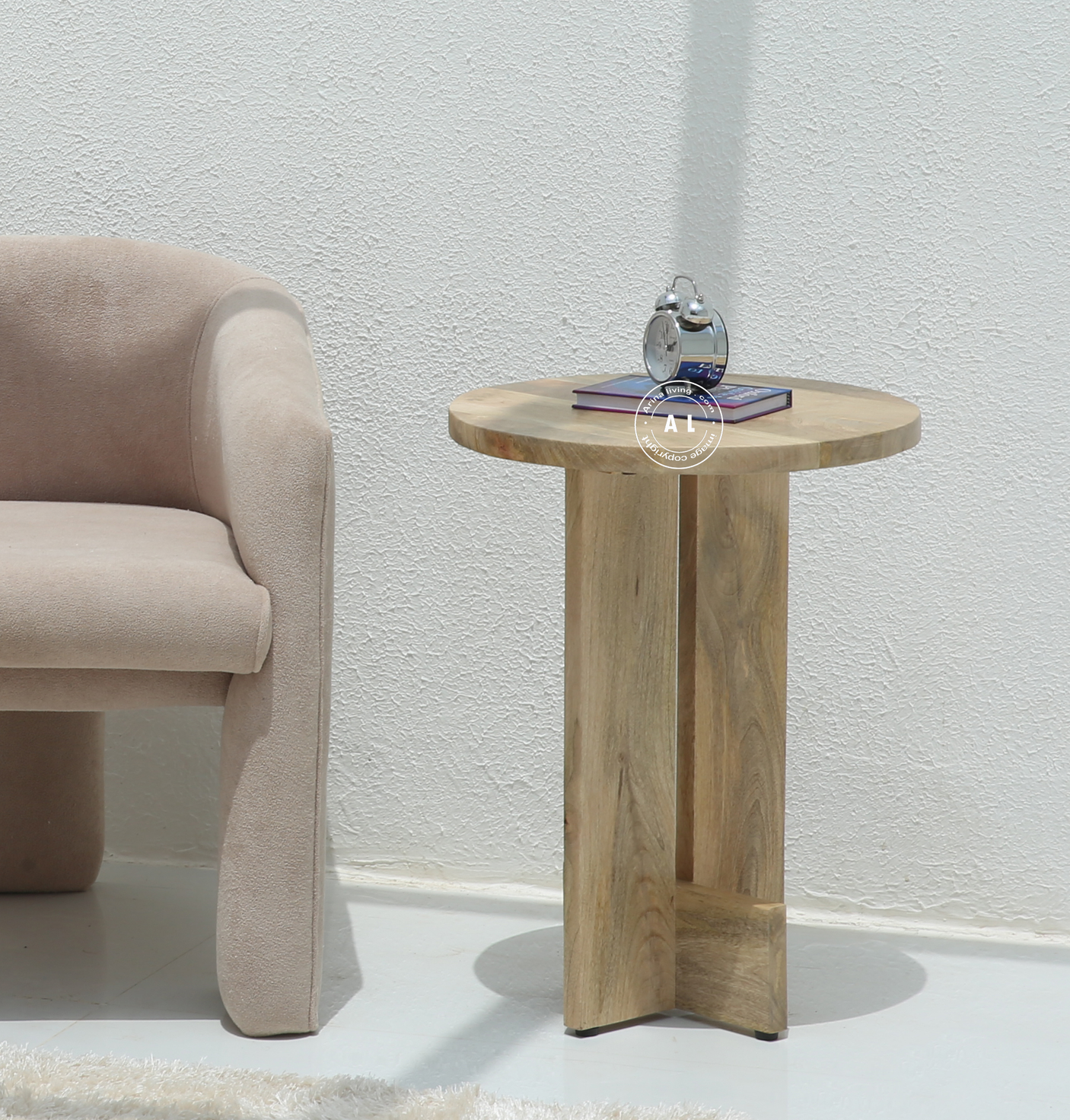 Suffy Mango Wood Side Table – Natural Finish