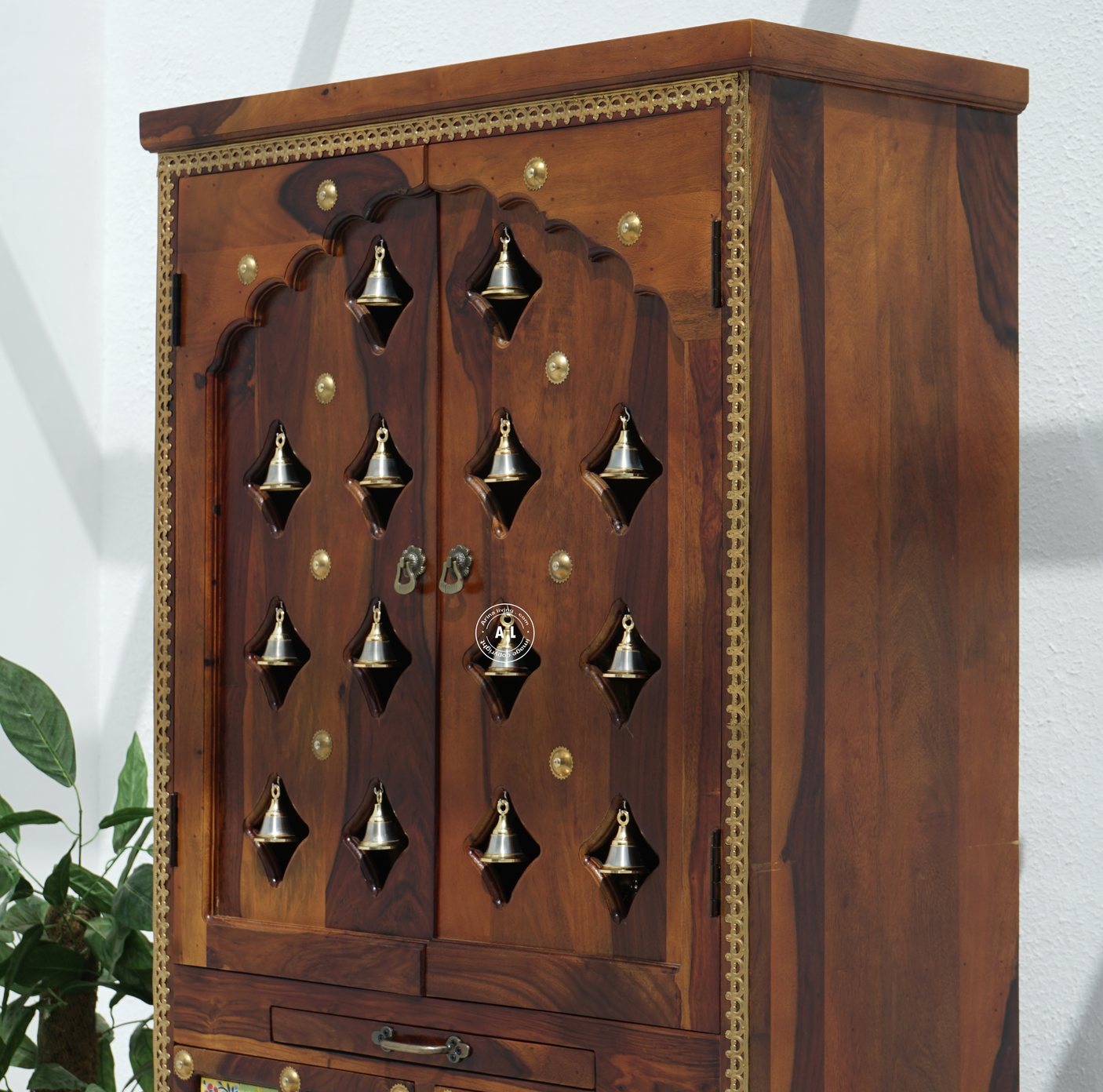 Kerman Sheesham Wood Floor Standing Temple with Door