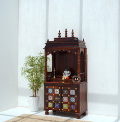 Flow Wooden Temple with Storage - Honey finish Arina Living