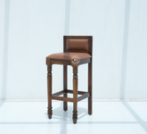 Evita Solid Wood Bar Chair with Cushioned Seat – Walnut Finish Arina Living