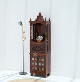 Wooden Home Temple with Storage - Honey finish Arina Living