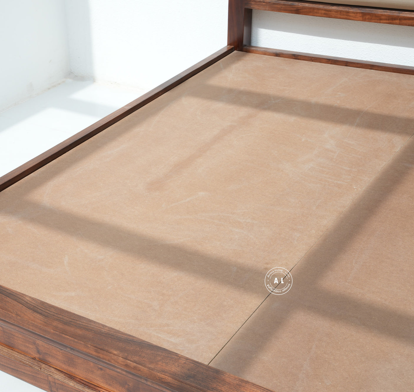 King size Acacia Wood bed - teak finish Arina Living