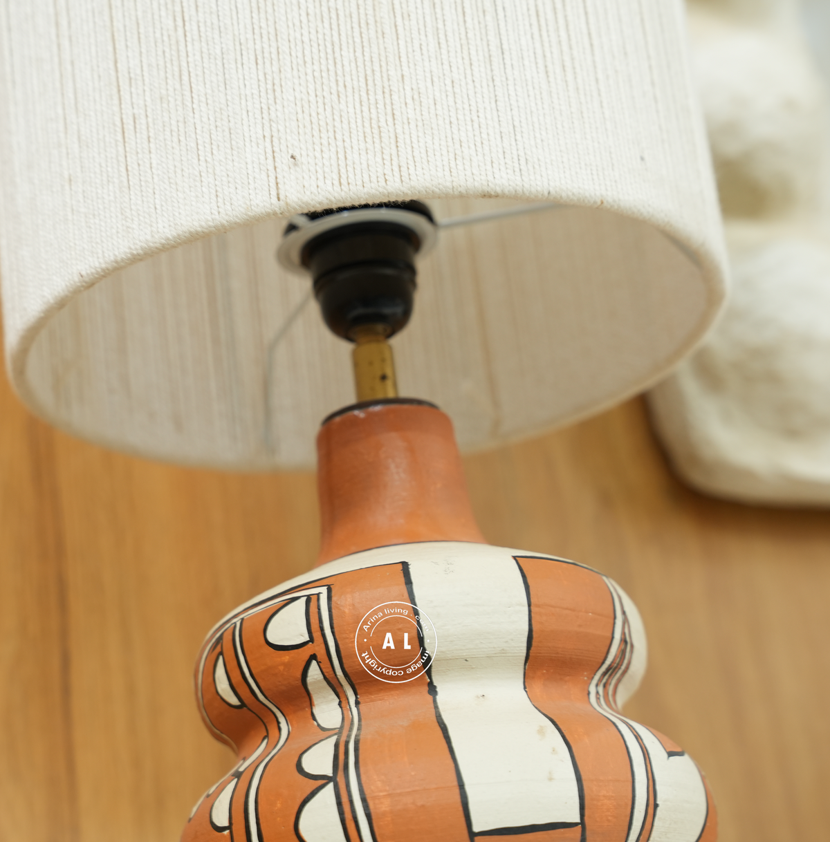 Painted Terracotta Accent Table Lamp Arina Living