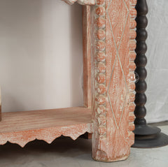 wooden Carved console table with mirror frame Arina Living
