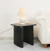 Etch Mango wood side table - Black finish Arina Living