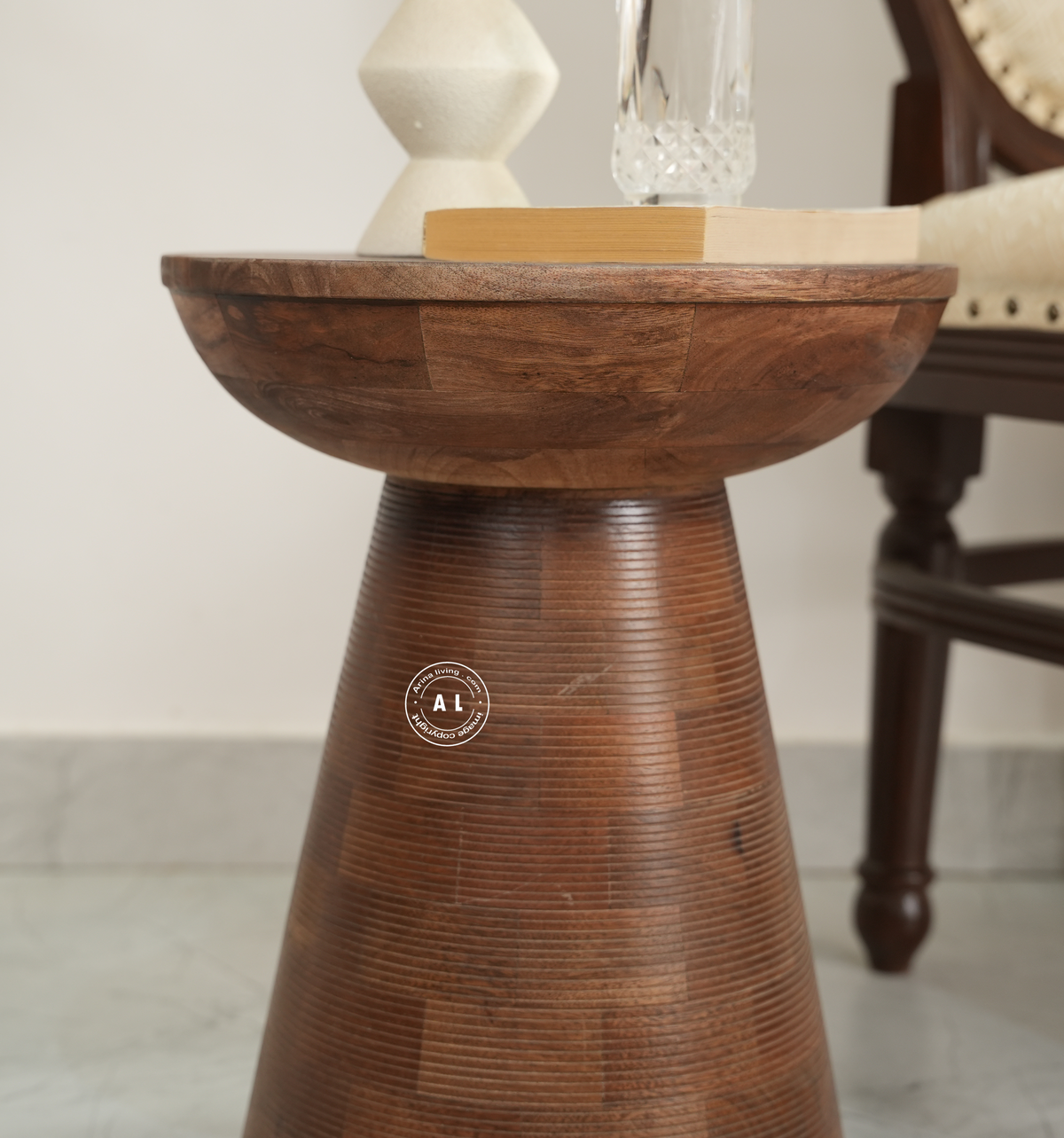 wooden side table - walnut finish Arina Living