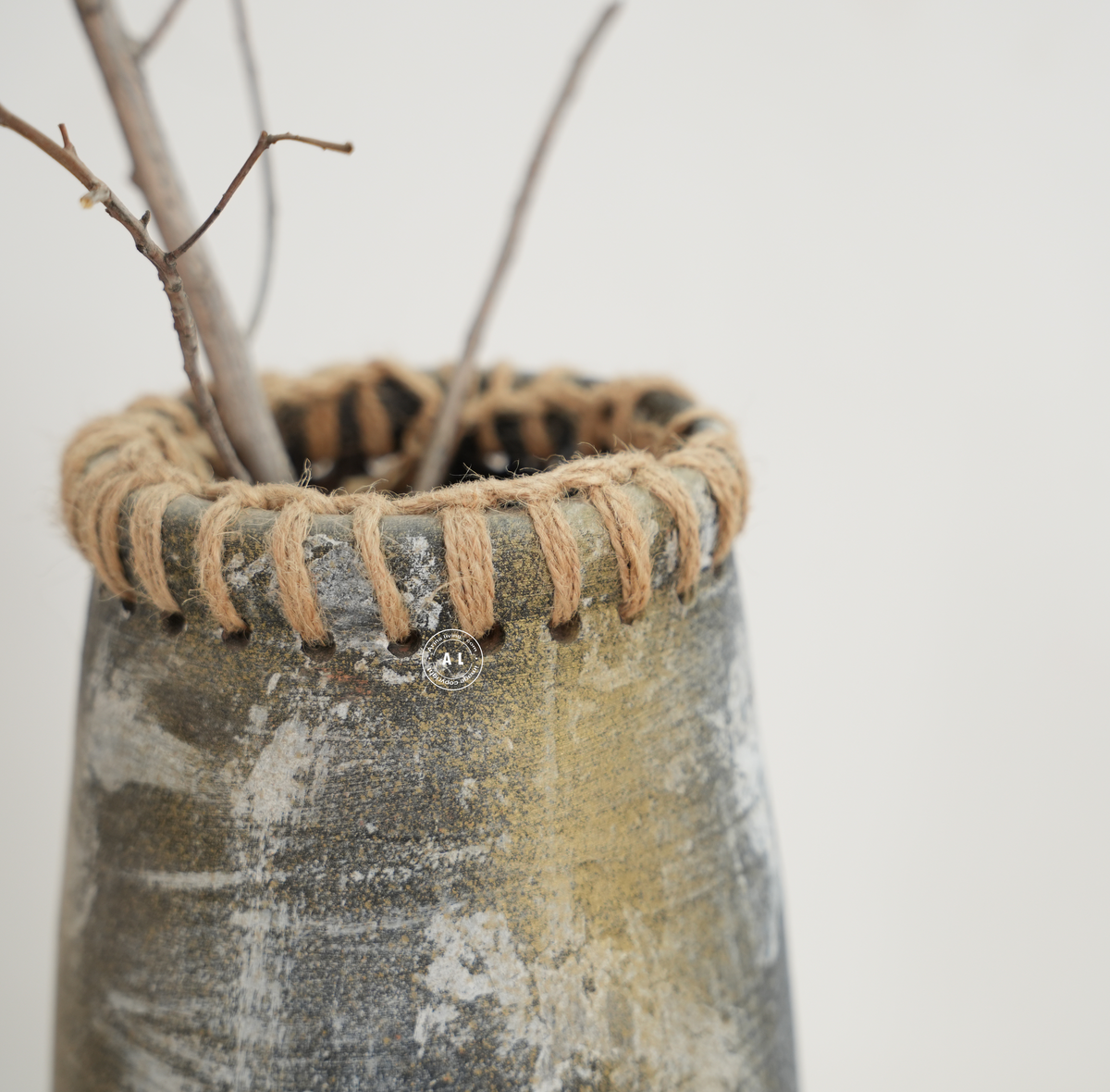 Rustic Terracotta Vase with Jute Detailing Arina Living