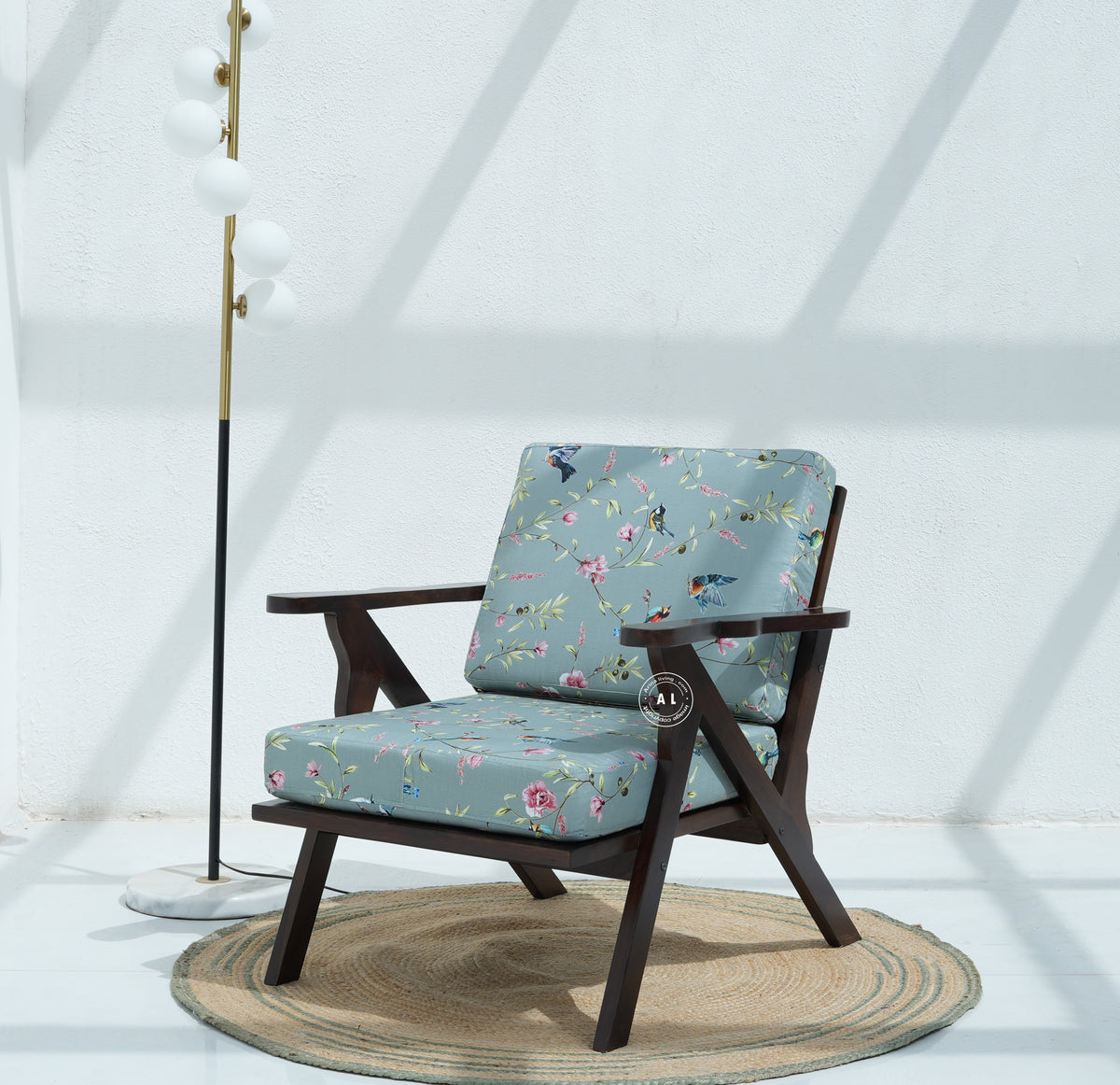 sheesham wood Lounge Chair - Walnut finish Arina Living