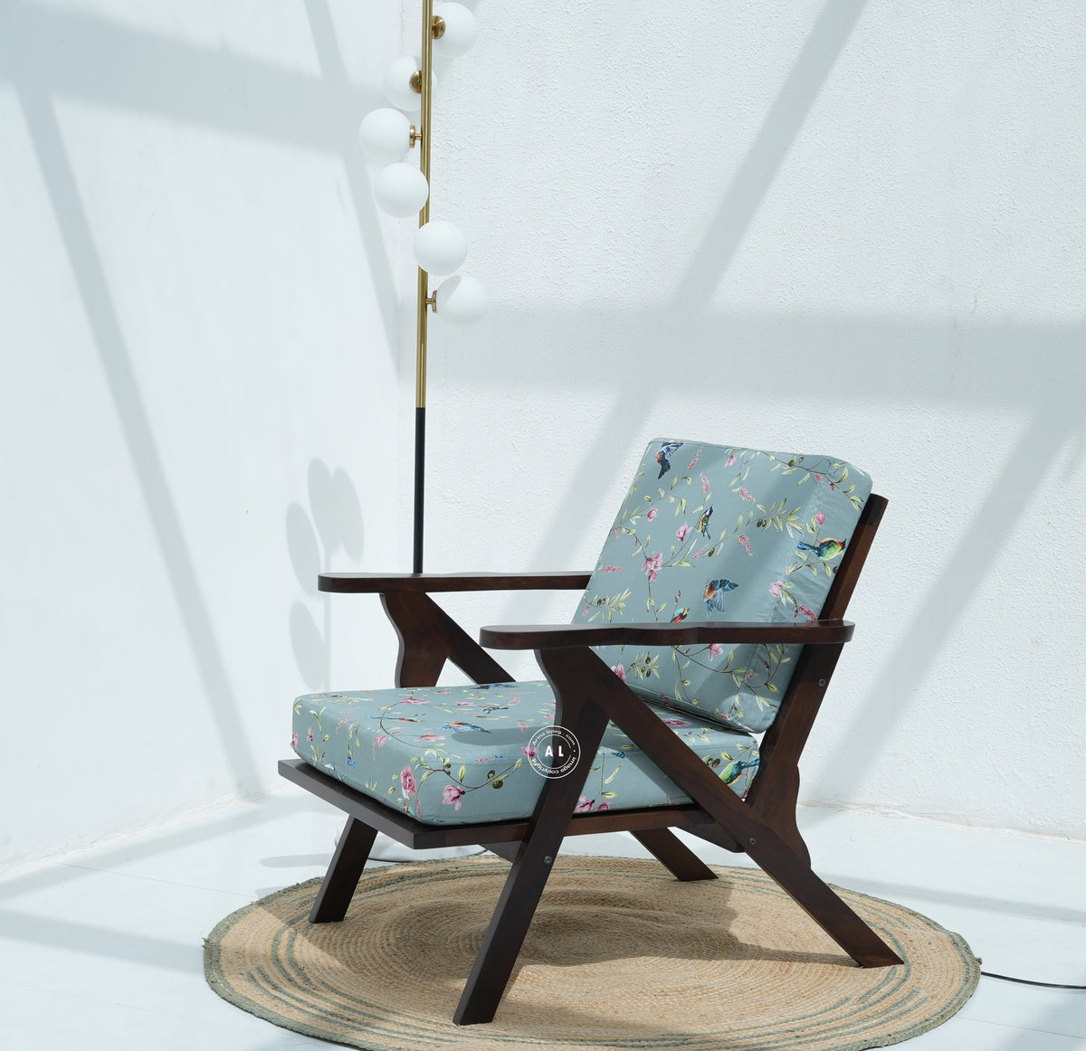 sheesham wood Lounge Chair - Walnut finish Arina Living