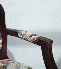 Upholstered Sheesham Wood Dining Chair - Teak finish Arina Living