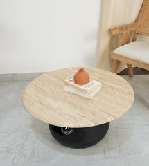 Marble top coffee table - Black finish Arina Living