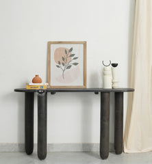 solid wood console table - black finish Arina Living