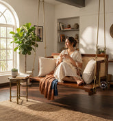 Conklin Solid Sheesham Wood Swing/Jhula - Honey finish Arina Living