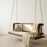 Prestow Air - Reversible Sheesham Wood Swing Chair - Walnut finish Arina Living