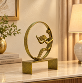 Gathring Gold Iron Reading Figure Decorative Sculpture Arina Living