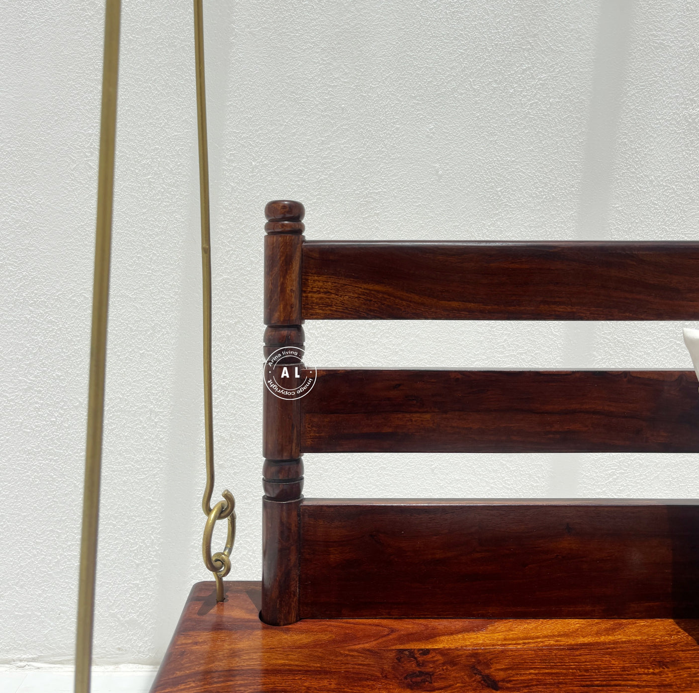 Cross Sheesham Wood Swing (Jhula) with Backrest – Honey Finish Arina Living