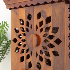 Vintage sheesham wood Home Temple 4 door - Honey finish Arina Living