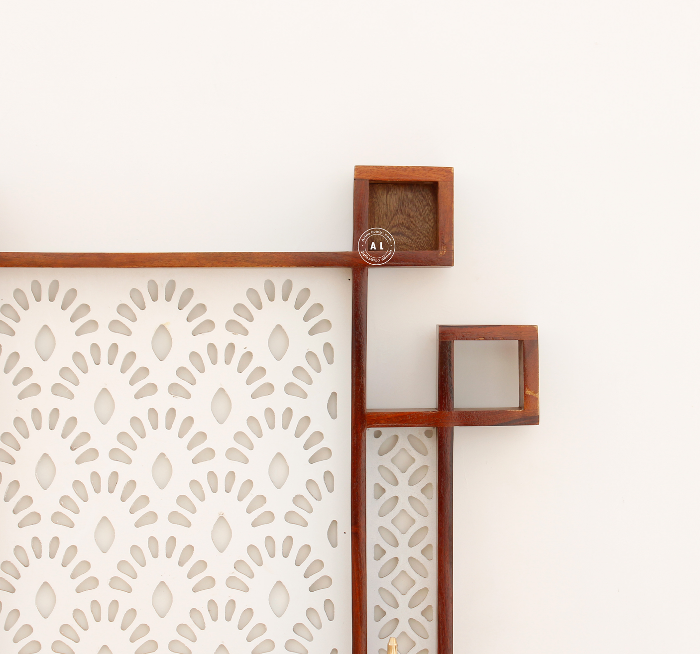 Plux Sheesham Wood Hanging Temple for Home - Honey finish