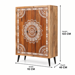 Somers Solid Mango Wood Carved Sideboard Arina Living