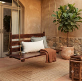 Cross Sheesham Wood Swing (Jhula) with Backrest – Honey Finish Arina Living