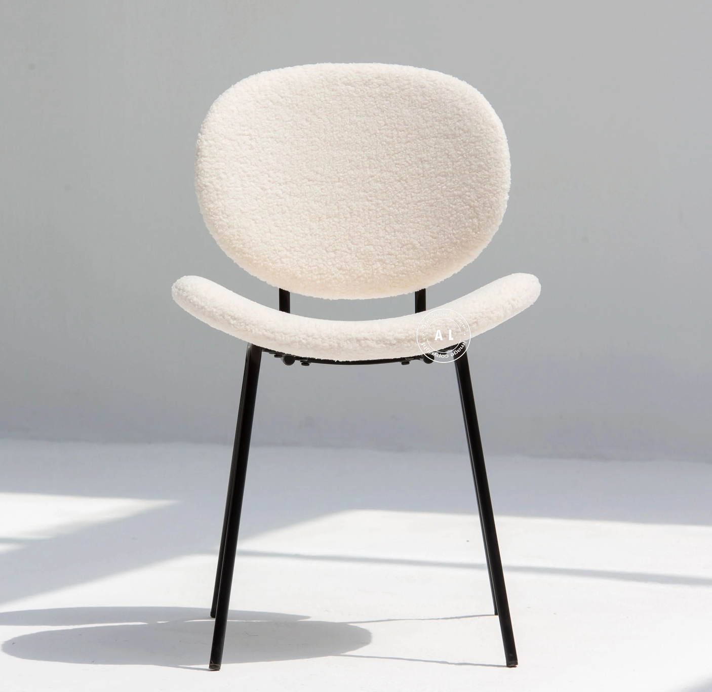 Modern Upholstered Chair in Boucle Fabric