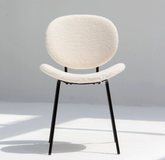 Swivel Modern Upholstered Chair in Boucle Fabric Arinaliving