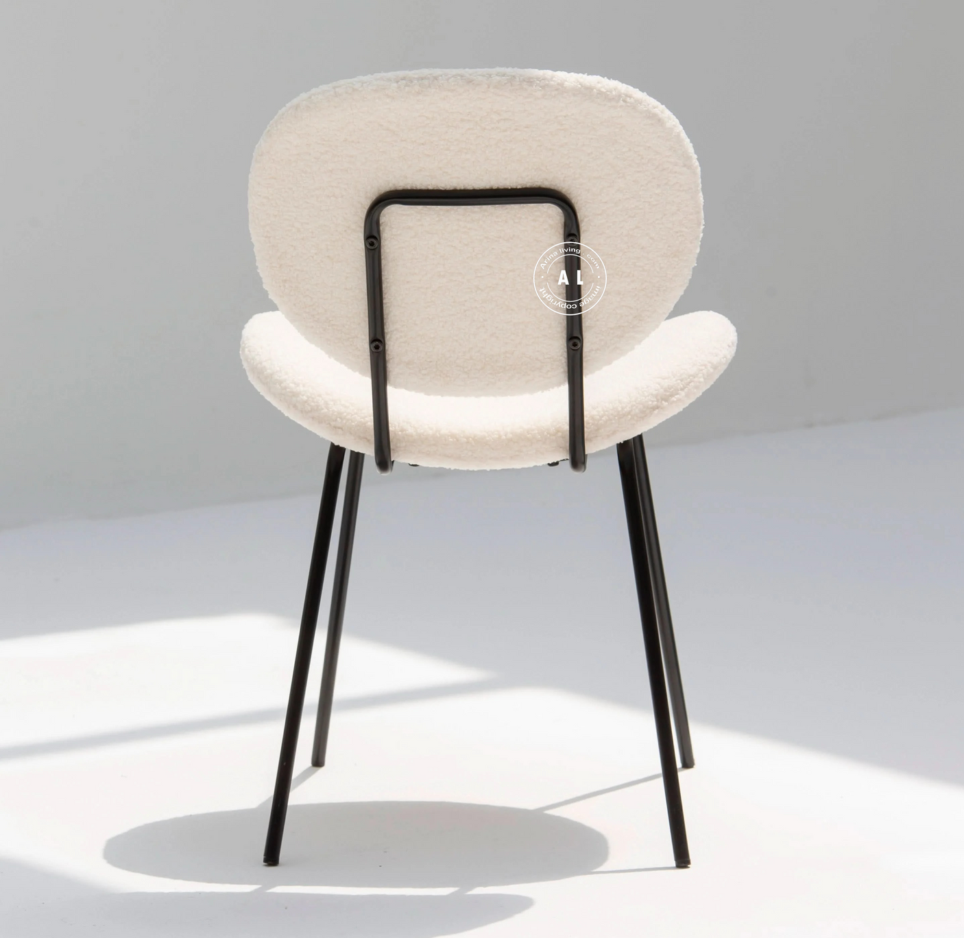 Modern Upholstered Chair in Boucle Fabric