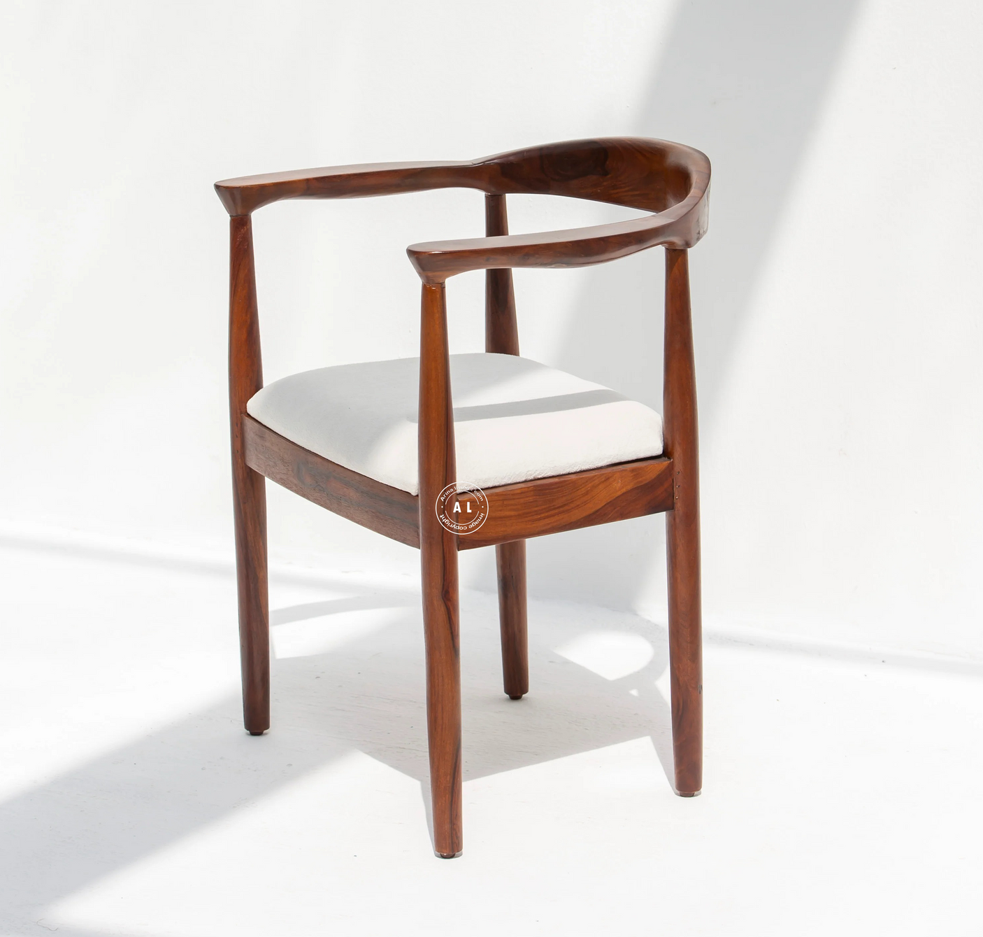 Dorsey Acacia Wood Dining Chair with Cushioned Seat – Honey Finish
