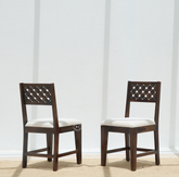 Estera Sheesham Wood Dining Chair with Cushioned Seat – Walnut Finish , Single Piece Arina Living