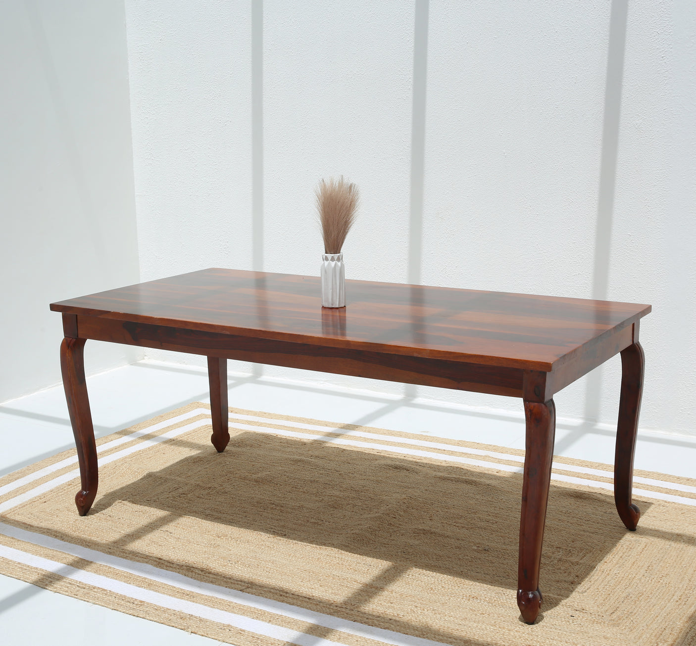 Sheesham Wood 6 Seater Dining Table – Only Table , Honey Finish Arina Living