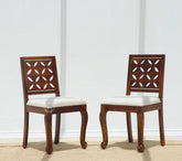 Orenza Sheesham Wood Dining Chair with Cushioned Seat – Honey Finish , Single Piece Arina Living