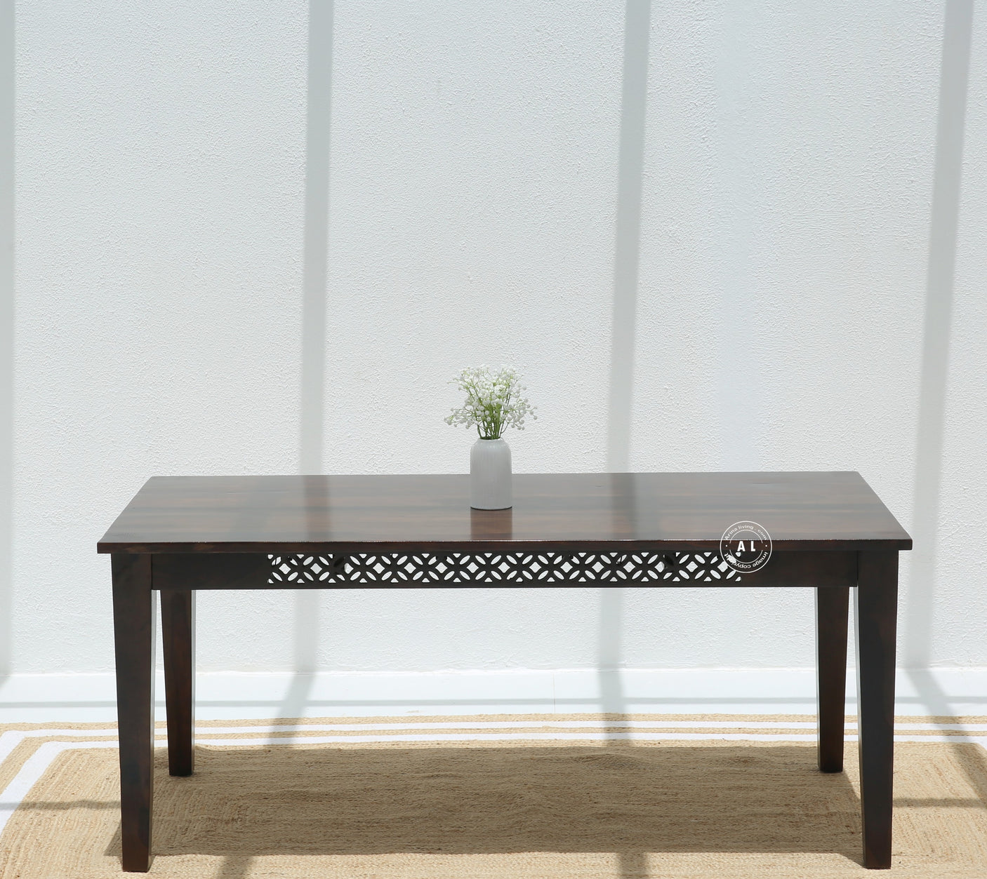 Honor Sheesham Wood 6 Seater Dining Table – Walnut Finish