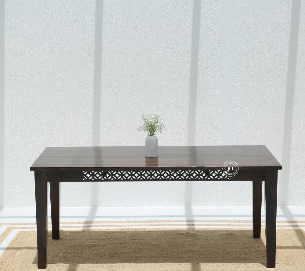 Honor Sheesham Wood 6 Seater Dining Table – Walnut Finish Arina Living