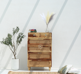 Nero Solid Mango Wood 6 Drawer Chest of Drawers – Natural Finish