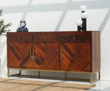 Bloom Sheesham Wood Cabinet & Sideboard with Storage – Honey Finish