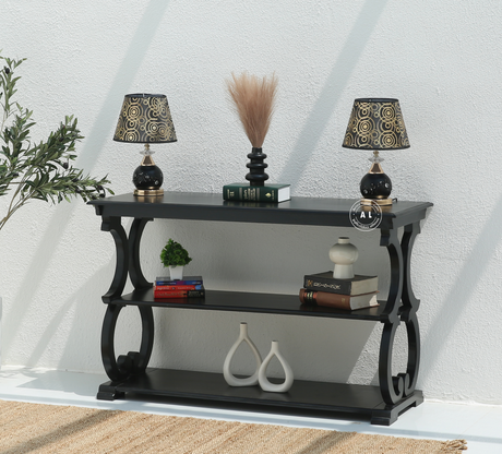 Forest mango wood console table - Black finish Arina Living