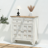 Amiela Wooden 2 Door 2 Drawer Cabinet - White finish