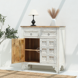 Amiela Wooden 2 Door 2 Drawer Cabinet - White finish