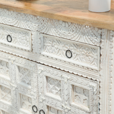 Amiela Wooden 2 Door 2 Drawer Cabinet - White finish