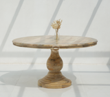 Solid Mango Wood Round Dining Table – Natural Finish Arina Living