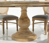 Solid Mango Wood Round Dining Table – Natural Finish Arina Living