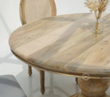 Solid Mango Wood Round Dining Table – Natural Finish Arina Living